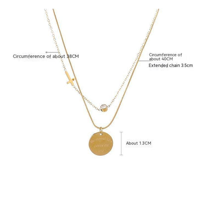 Collana doppio strato titanio con pendente