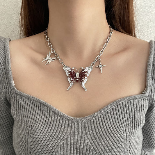 Collana farfalla rossa