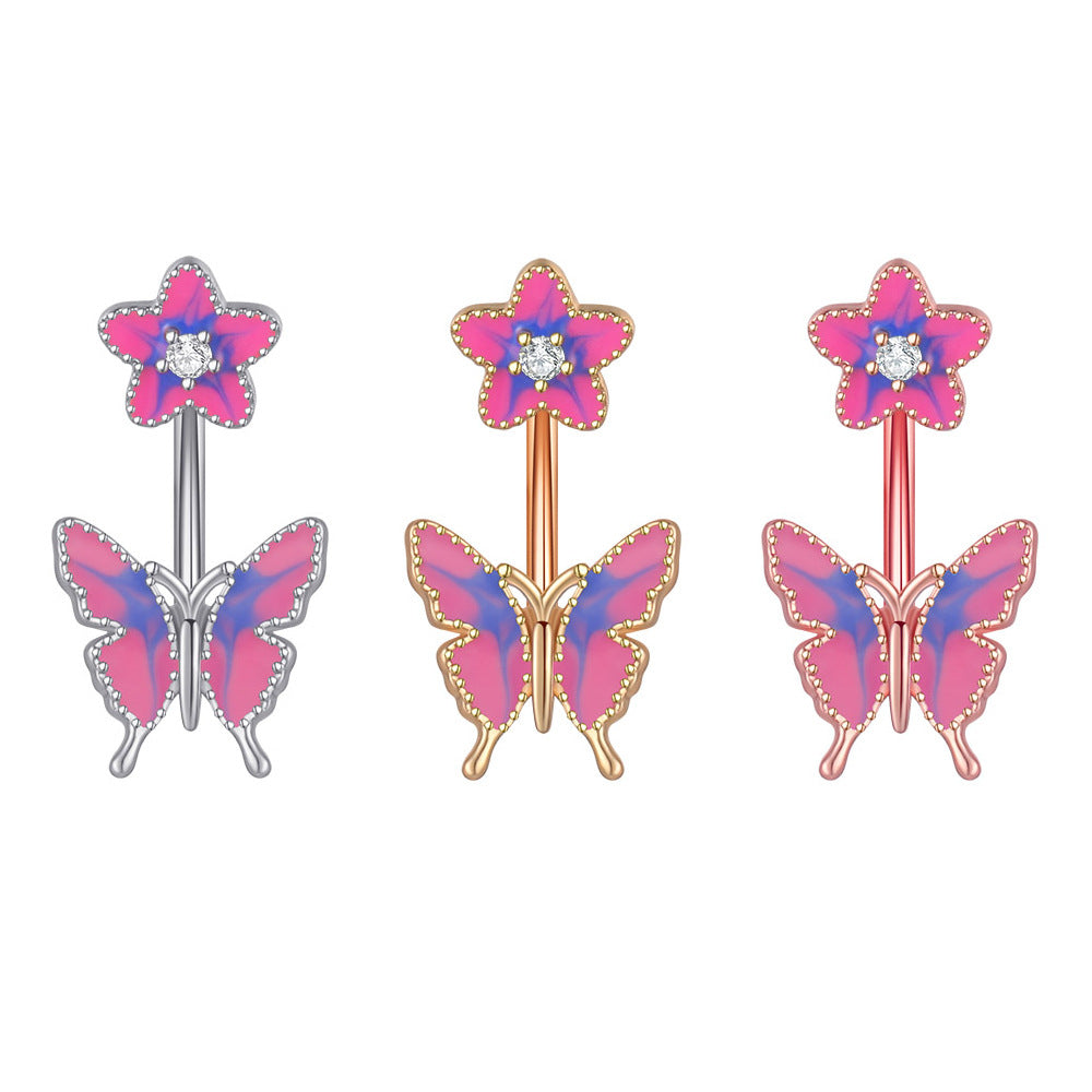 Piercing ombelico farfalla gocciolante