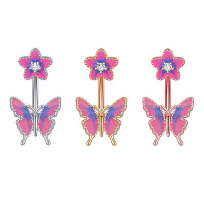 Piercing ombelico farfalla gocciolante