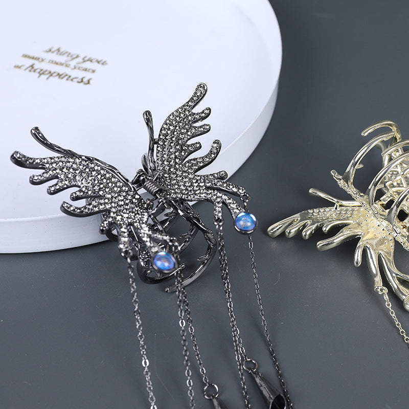 Molletta farfalla strass nappa