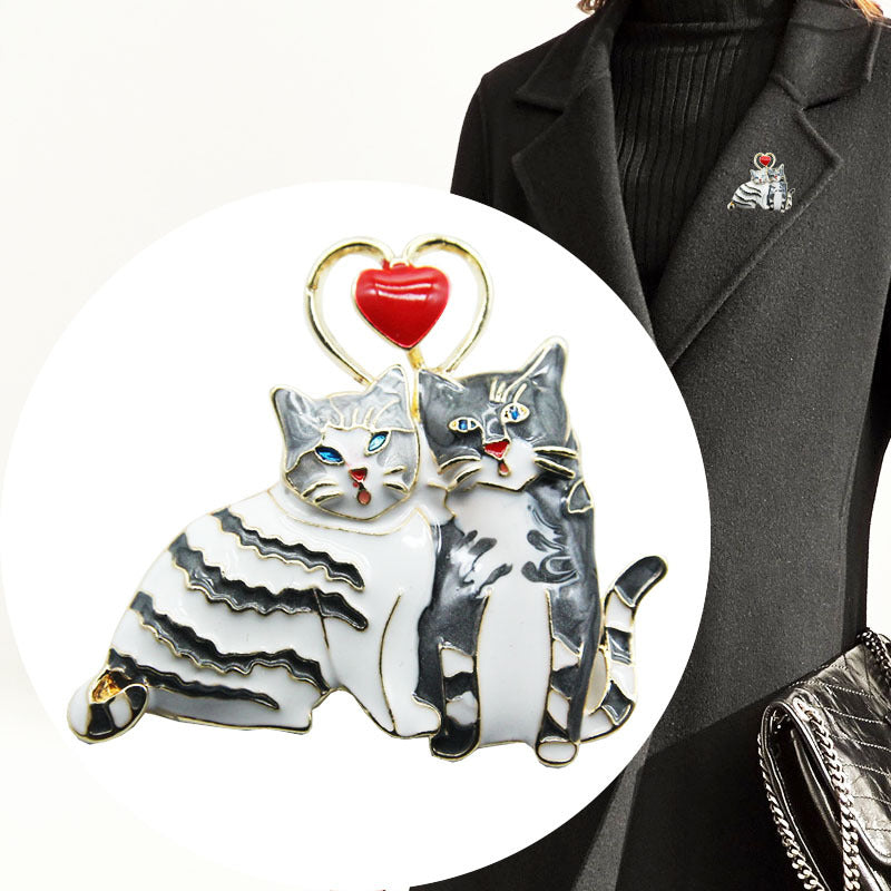 Spilla gatto di coppia