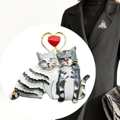 Spilla gatto di coppia