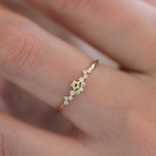 Anello stelle incastonate