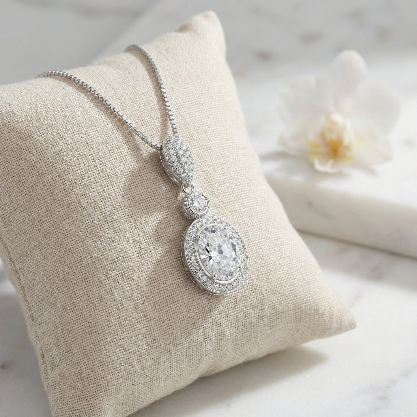 Collana ciondolo ovale triplo