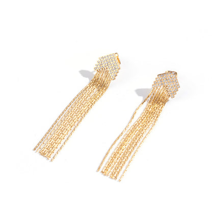 Orecchini titanio frangia strass