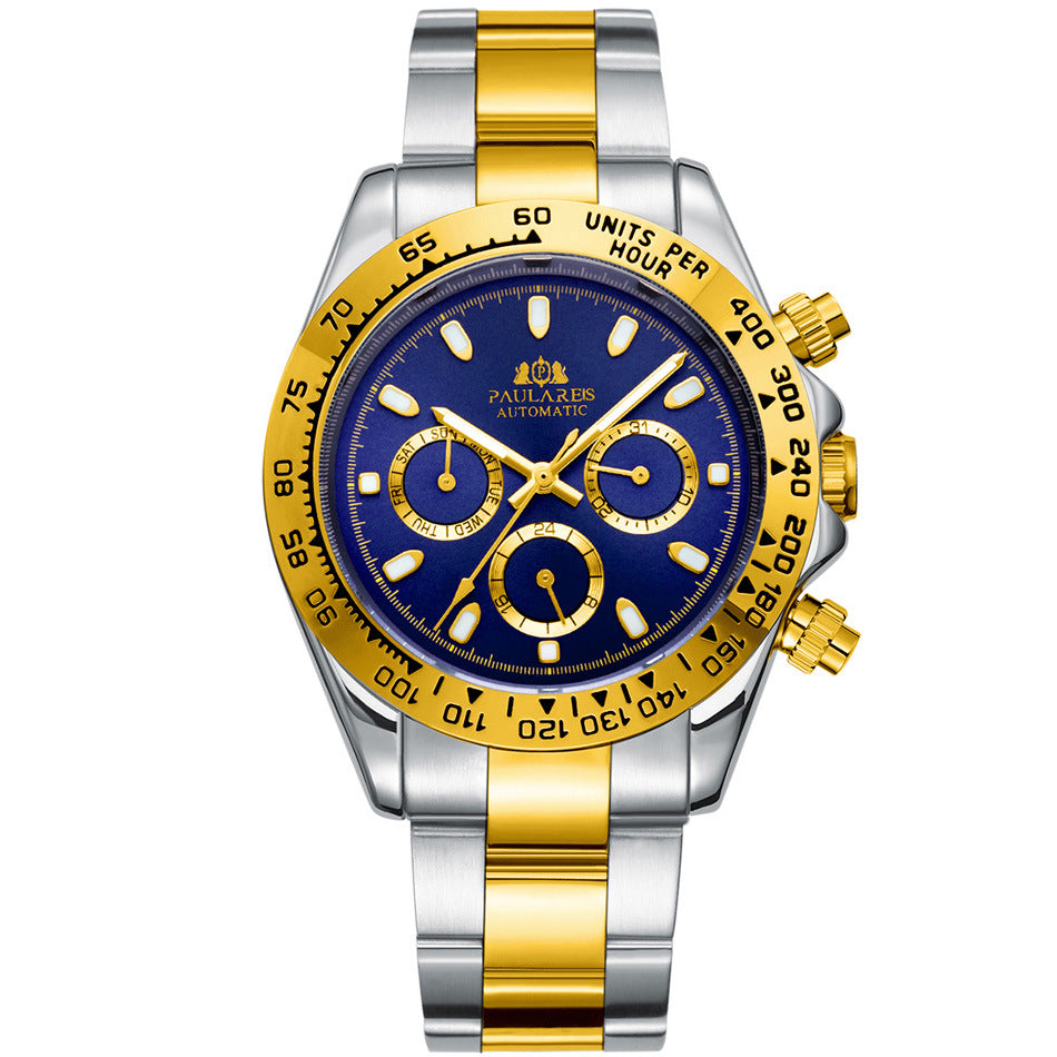 Orologio uomo meccanico acciaio blu