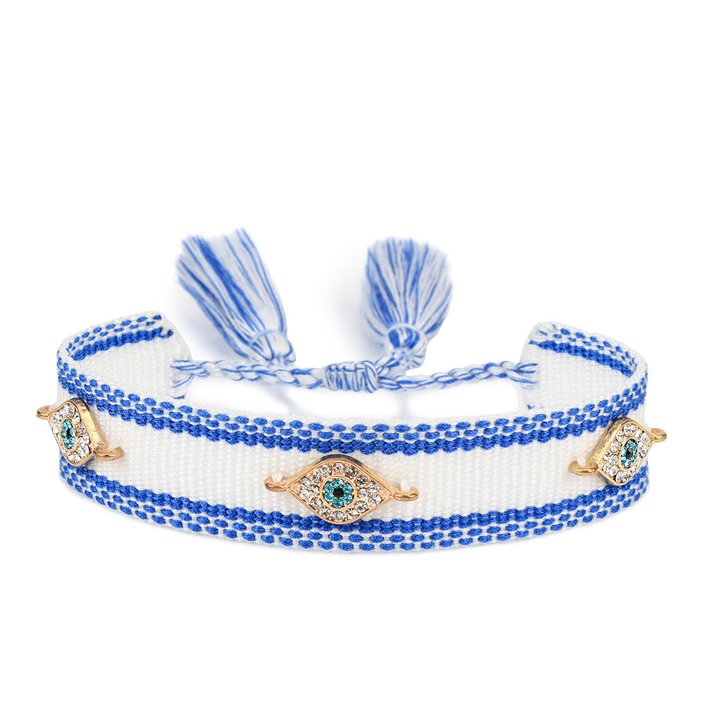 Bracciale occhio blu intrecciato