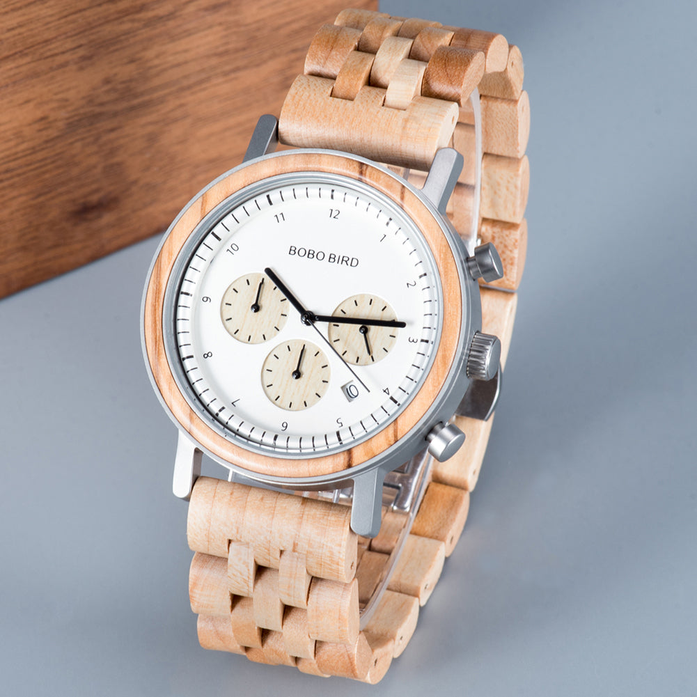 Orologio legno tre quadranti sei perni