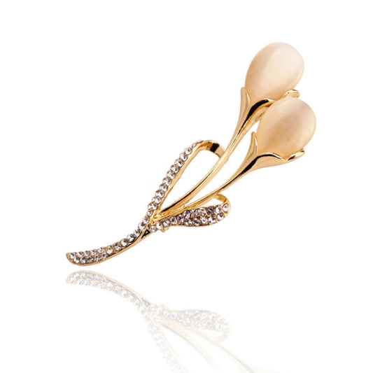 Spilla tulipano con strass