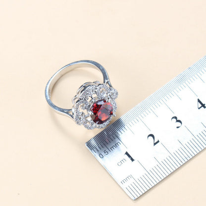 Set gioielli granato e zircone