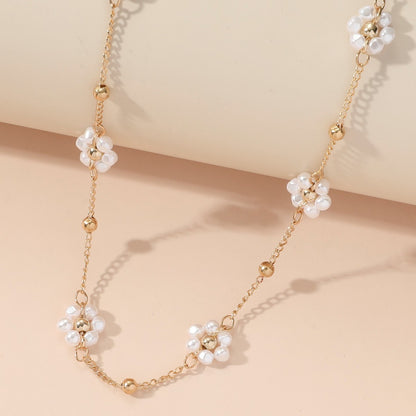 Collana perline fiori
