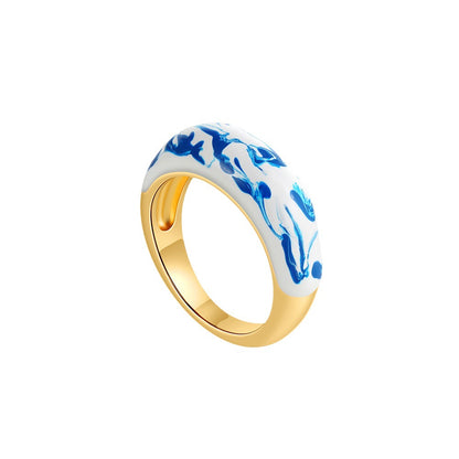 Collana ceramica blu e bianca