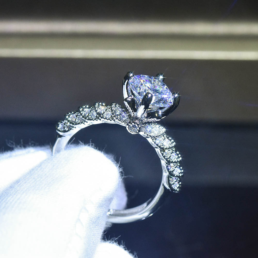 Anello platino moissanite