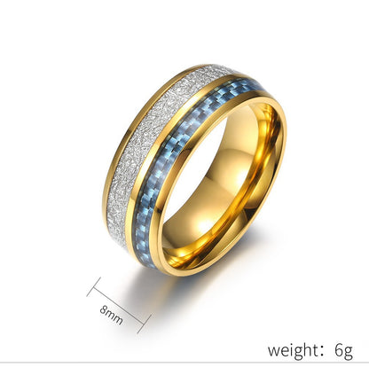 Anello acciaio carbonio e legno
