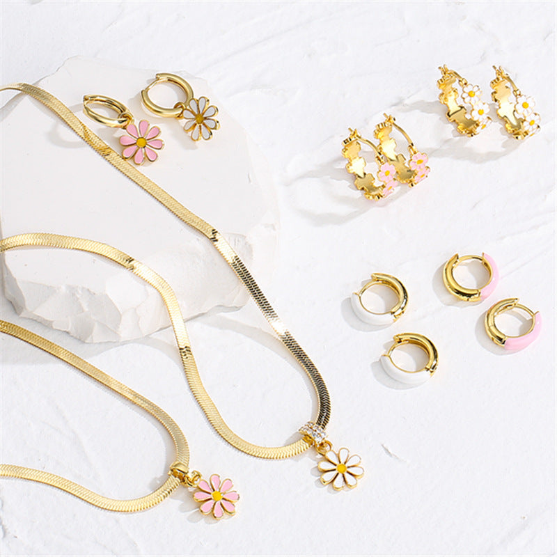 Set collana e orecchini crisantemo