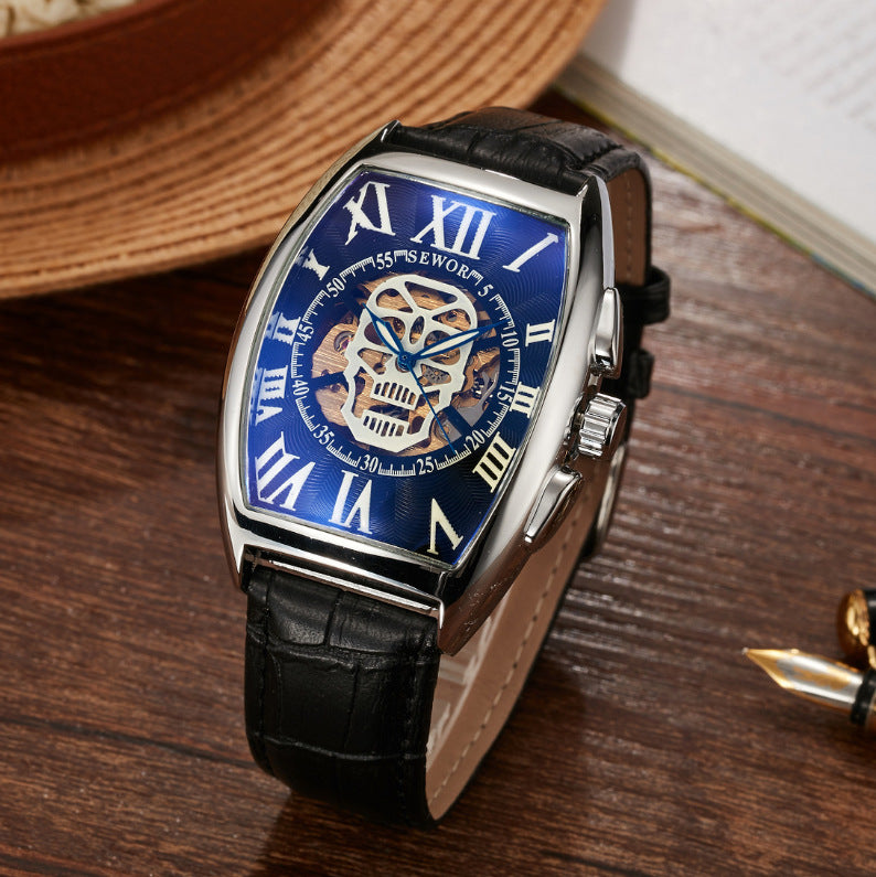 Orologio meccanico trasparente quadrato