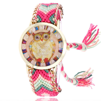 Orologio bracciale donna treccia etnica