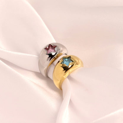 Anello stella zirconi
