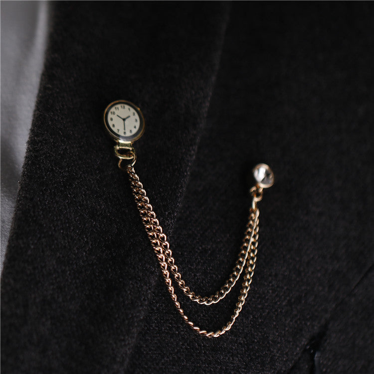 Spilla orologio vintage