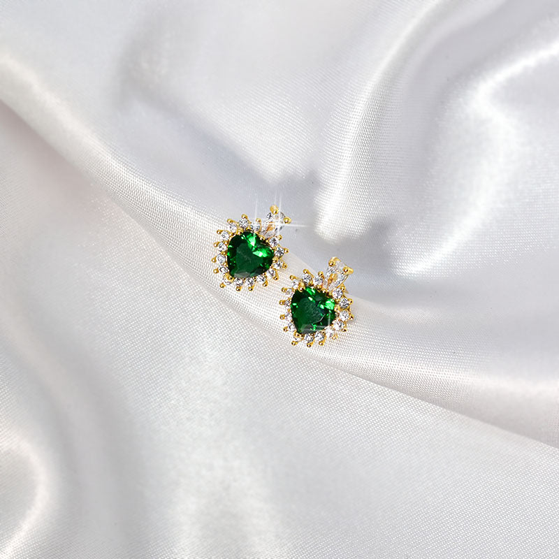 Collana cuore zircone verde