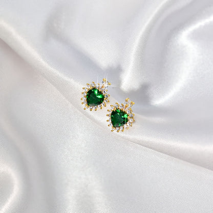 Collana cuore zircone verde