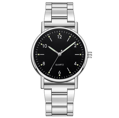 Orologio cinturino acciaio luminoso al quarzo