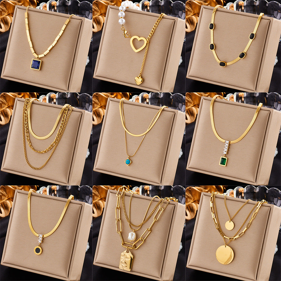 Collana doppio pendente quadrato