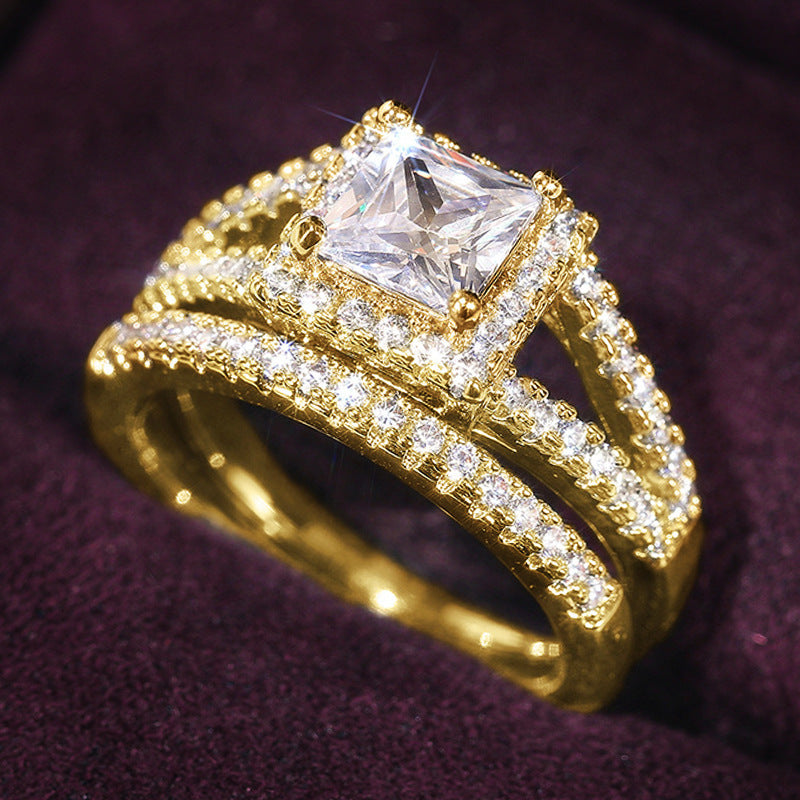 Anello quadrato rame