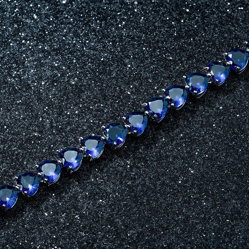 Bracciale Zirconi Cuore Blu