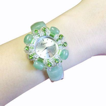 Orologio perle giada naturale