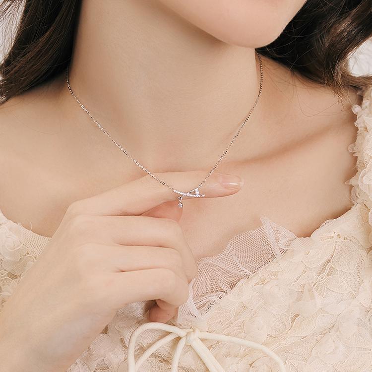 Collana croce argento e zirconi