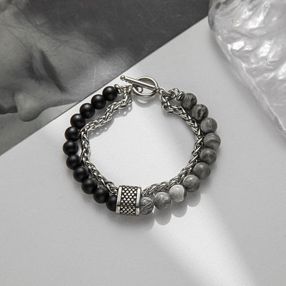 Bracciale perline pietra naturale
