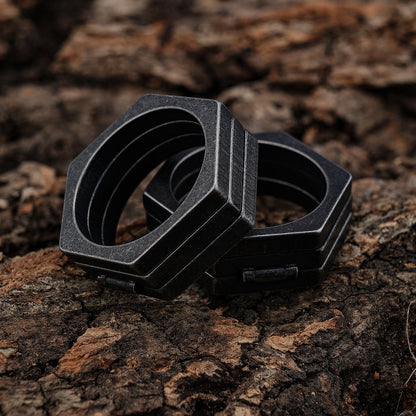 Anello titanio retrò minimalista