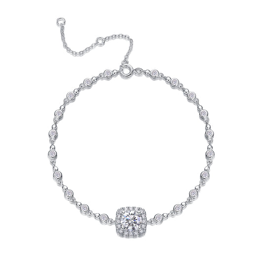 Bracciale argento moissanite stelle