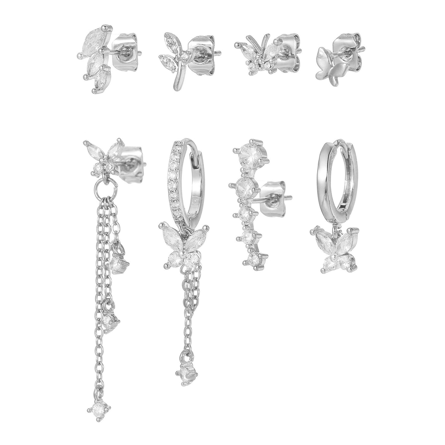 Orecchini farfalla con zircone