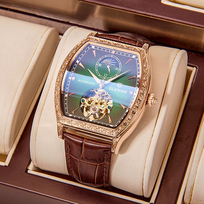 Orologio automatico traforato pelle luminescente