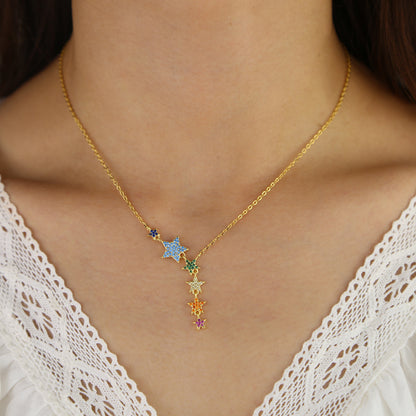 Collana stella zirconi colorata