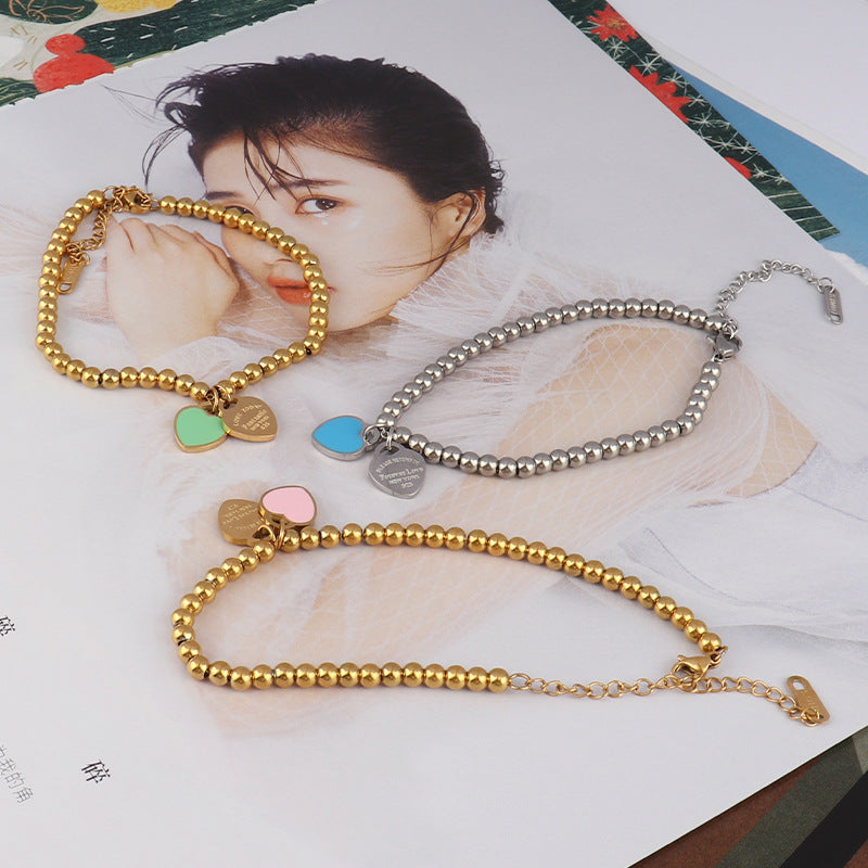 Bracciale cuore smalto