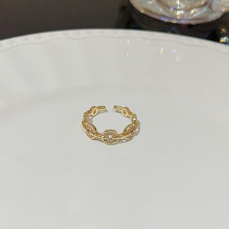 Anello farfalla zircone regolabile da donna