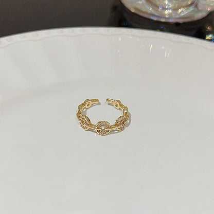 Anello farfalla zircone regolabile da donna