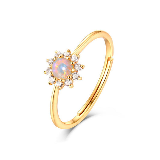 Anello girasole opale