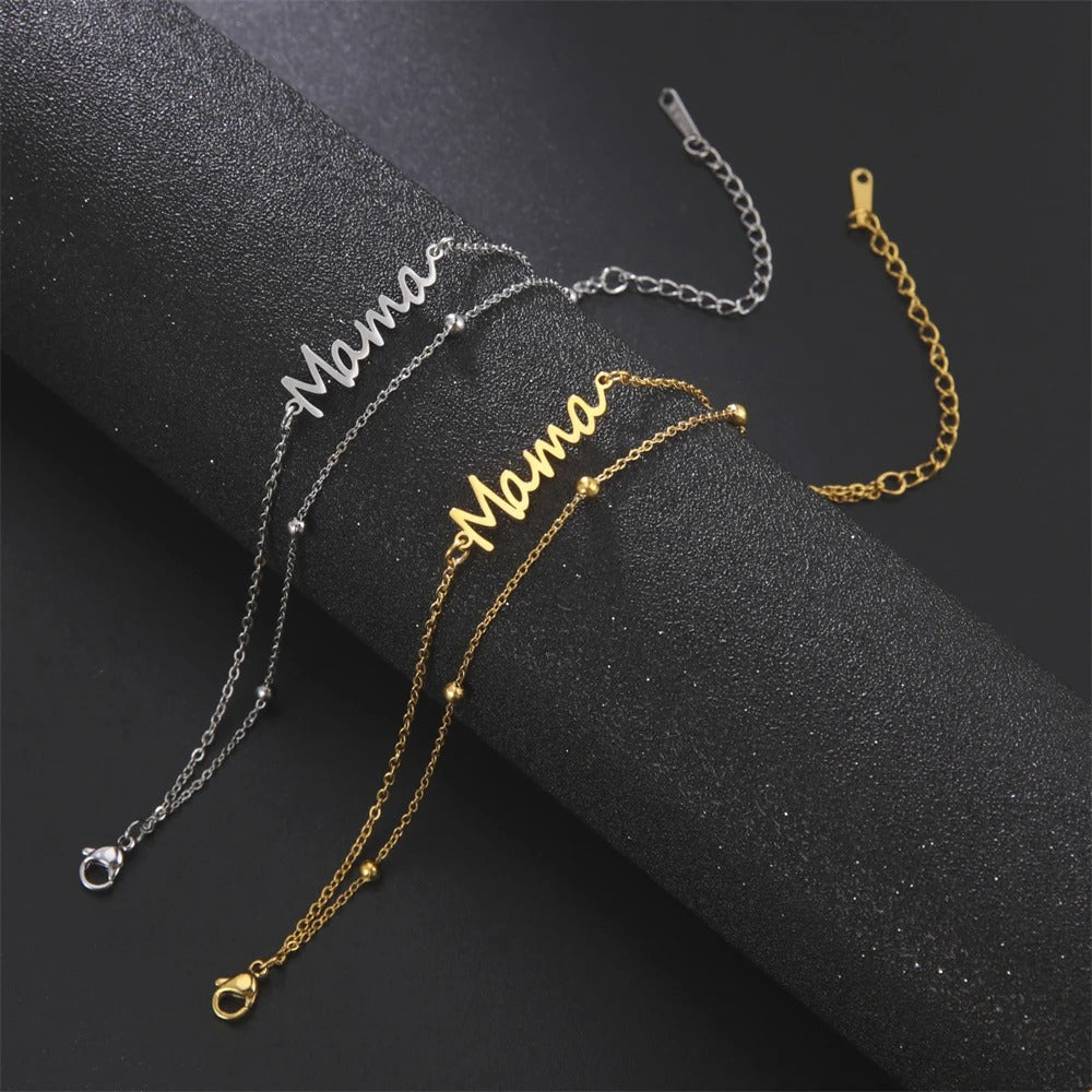 Braccialetto charm mamma titanio