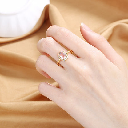 Anello zircone rettangolare principessa