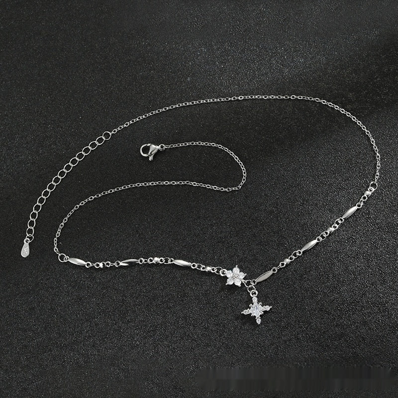 Collana fiocco di neve in titanio