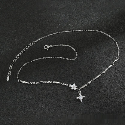 Collana fiocco di neve in titanio