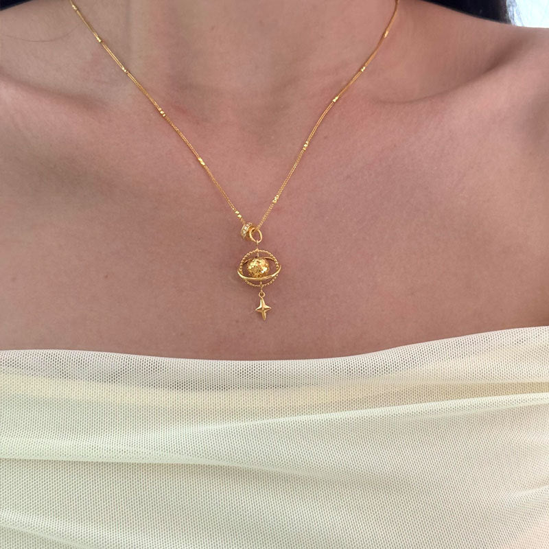 Collana cuore martellata oro