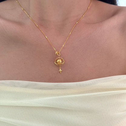 Collana cuore martellata oro