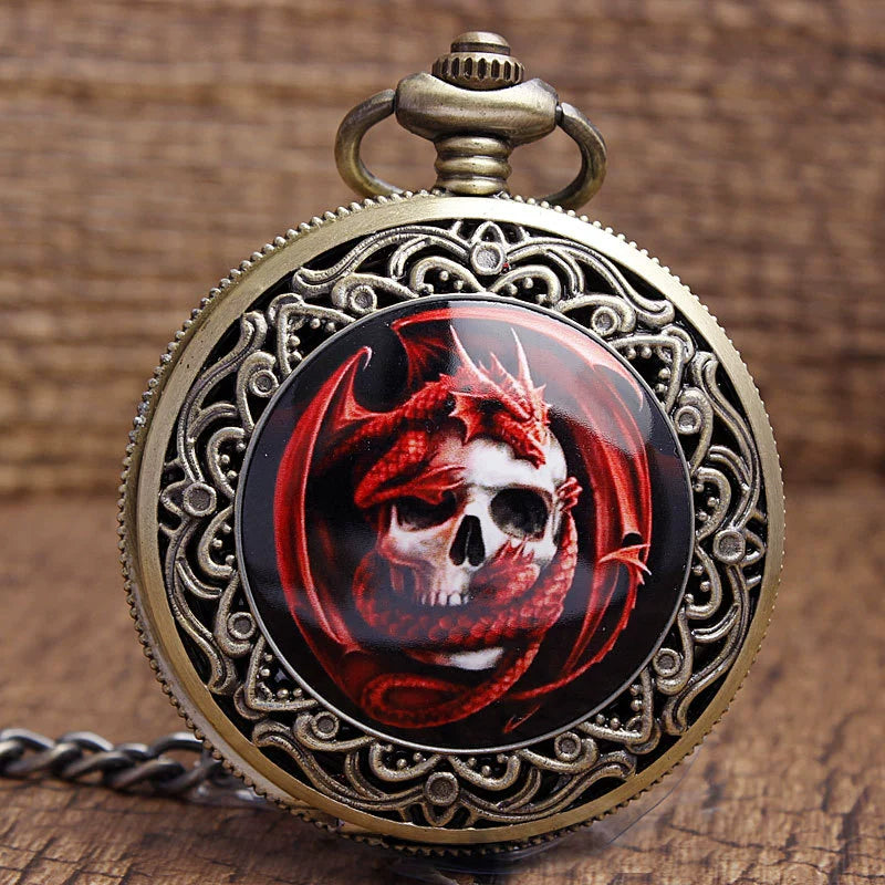 Orologio da tasca teschio ceramica