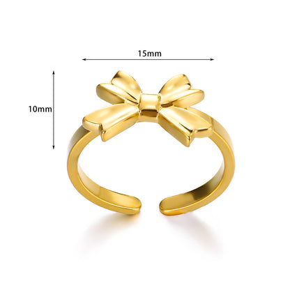 Anello acciaio titanio con fiocco